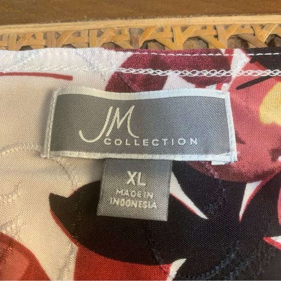 JM Collection leaf design shirt top blouse - Picture 5 of 11